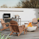 GREENVINES Adjustable Adirondack Chair with Retractable Ottoman | Folding | HDPE Plastic | Fire Pit Chairs w/Foot Rest - Photo 4