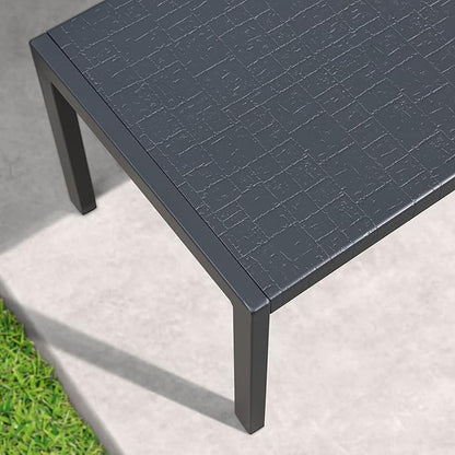 PURPLE LEAF Outdoor Chaise Lounge with Wheels for Outside 4 Pieces Aluminum Patio Lounge Chair with 5 Adjustable Position Recliner for Patio, Beach, Yard, Pool, Side Table Included, Beige