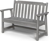 Outdoor Bench, 2-Person HDPE Garden Bench, All Weather Poly Patio Bench for Outdoors, Garden, Backyard, Porch and Park - Photo 1
