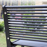 All-Weather Cast Aluminum Garden Bench, Outdoor Loveseat Chair for Patio, Yard & Balcony - Photo 4