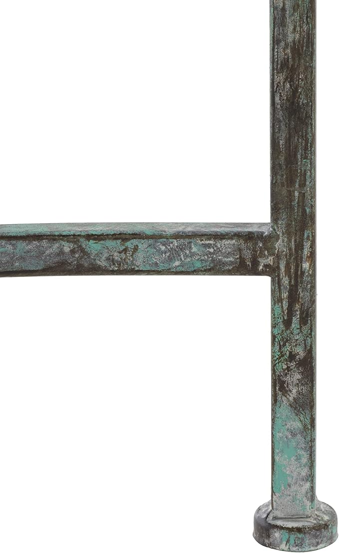 SAFAVIEH Outdoor Collection Lara Victorian Scroll Antique Dark Green Wrought Iron Kissing Bench