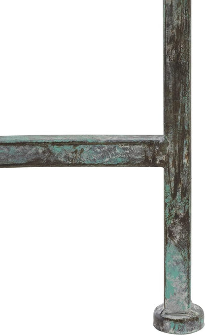 SAFAVIEH Outdoor Collection Lara Victorian Scroll Antique Dark Green Wrought Iron Kissing Bench
