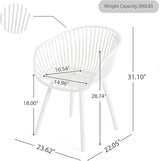 Christopher Knight Home Modern Accent Chair–White Outdoor Patio Chairs Set of 2 – Lounge Chairs for Balcony or Garden – - Photo 2