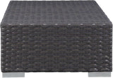 Modway Sojourn Wicker Rattan Outdoor Patio Sunbrella Fabric Ottoman in Canvas Navy - Photo 8