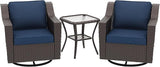 3 Pieces Patio Conversation Furniture Set - 2 Swivel Chairs, 1 Side Table - Photo 8