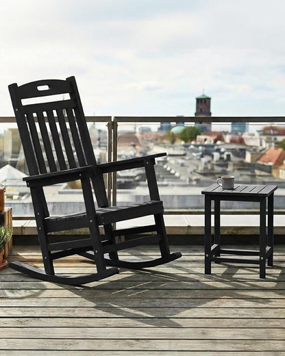 YEFU Outdoor Rocking Chairs Set of 4: Patio Rocking Chair for Adult, Outdoor Rocker Weather Resistant, Easy to Assemble, Safe&Comfortable, Black