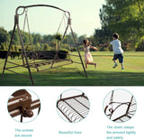 Porch Swing Hanging Bench Metal Porch Swing Outdoor Patio Furniture Iron Swing Chair Heavy Duty Steel Black Porch Swing - Photo 2