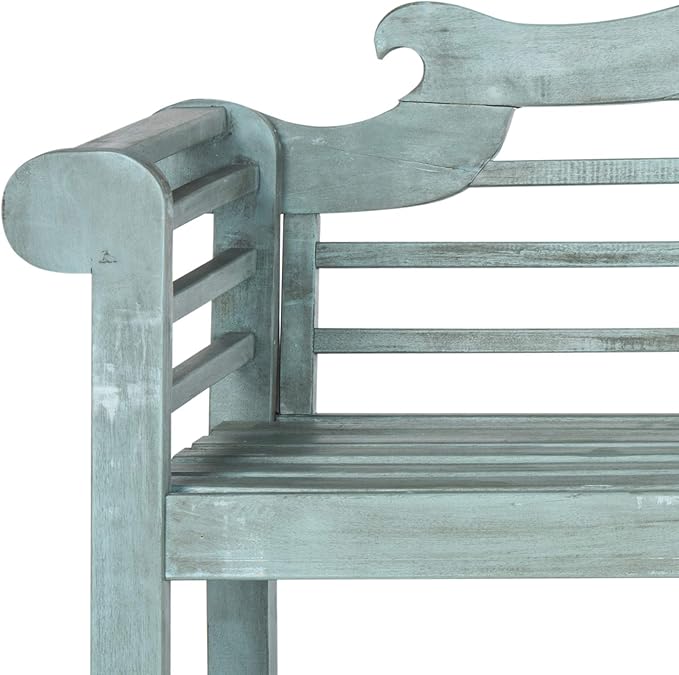 Safavieh Outdoor Collection Khara Bench, Beach House Blue