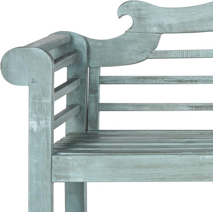 Safavieh Outdoor Collection Khara Bench, Beach House Blue