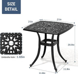 Outdoor Side Table Cast Aluminum Metal Table Weather Resistant Small Patio Table for Garden, Pool, Balcony Table - Photo 2