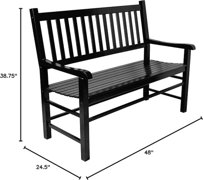 Shine Company Eden Outdoor Garden Bench – Black