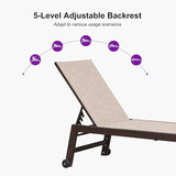 PURPLE LEAF Chaise Lounge Outdoor Set 4 Pieces Sturdy Aluminum Outdoor Chaise Lounge Chair for Pool Outside Lawn Patio - Photo 5