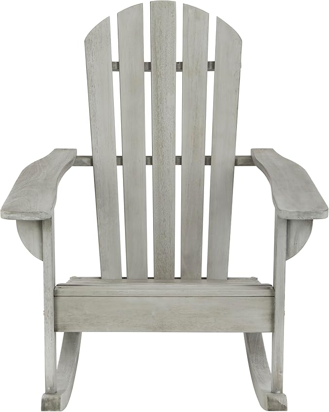 Safavieh PAT7042A Outdoor Collection Brizio Teak Rocking Adirondack Chair