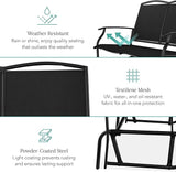 Best Choice Products 2-Person Outdoor Patio Swing Glider Steel Bench Loveseat Rocker for Deck, Porch w/Textilene Fabric - Photo 5
