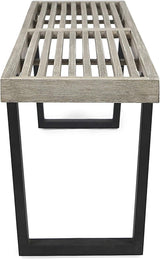 Solid Wood and Metal Outdoor Bench Heavy-Duty Design for Patio Garden or Porch Comfortable and Easy to Maintain - Photo 9