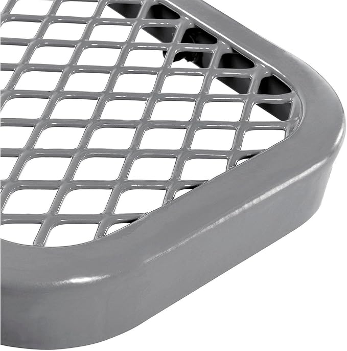Global Industrial 8'L Heavy Duty Expanded Metal Mesh Flat Bench with Steel Frame, Portable Outdoor Bench, 1000 lbs Capacity, Gray, 96" L x 14-1/2"W x 18" H
