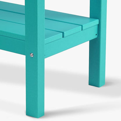 WestinTrends Malibu 55" Outdoor Patio HDPE Adirondack 2-Tier Shelf Console Table, Turquoise