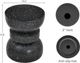 18" H Modern Black Side Table for Living Room, Decorative Terrazzo Finish MGO Outdoor End Table - Photo 2