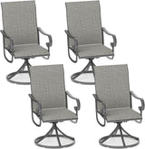 Patio Swivel Chairs Set of 4, Outdoor Dining Chairs with High Back - Photo 1