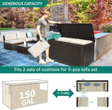 YITAHOME XL 150 Gallon Large Deck Box, Outdoor Storage for Patio Furniture Cushions, Garden Tools, Waterproof - Photo 8