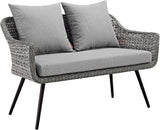 Modway EEI-3177-GRY-GRY-SET Endeavor 4 Piece Outdoor Patio Wicker Rattan Sectional Sofa Set, Gray - Photo 6