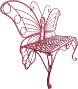 Hi-Line Gift Ltd. Pink Metal Butterfly Bench: Enchanting Outdoor Charm - Photo 4