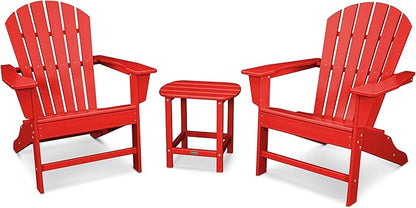 POLYWOOD South Beach 3-Piece Adirondack Chair Set with Side Table