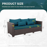 Outdoor Couch 3 Seater Sofa Outdoor Furniture Deep Seat High Backrest Patio Couch with Non-Slip Cushions and Waterproof - Photo 2