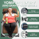 XL Zero Gravity Lounge Chair 29", Oversized Padded Folding Recliner for Patio with Storage Bag, Removable Cushion - Photo 4
