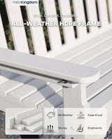 HDPE Garden Bench, All Weather 2-Person Outdoor Benches, Rust Free & Fade Resistant Patio Benches for Garden, Porch - Photo 6