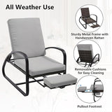 3 Piece Patio Furniture Set, Metal Patio Chairs with Fold Out Foot Rest - Photo 8
