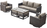 Rilyson Wicker Outdoor Patio Furniture Set - 6 Piece Patio Conversation Set with 2 Swivel Rocker Chairs - Photo 8