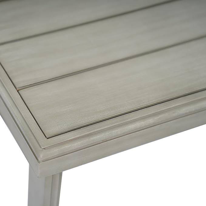 Christopher Knight Home Nicholas Outdoor Small Coffee Table, Slat Panel Square Side Table, Acacia Wood Side Desk for Backyard Balcony Garden, Weather Resistant Patio End Table, Light Grey