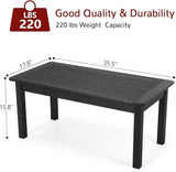 Stoog Outdoor Coffee Table, All-Weather Poly Lumber Patio Side Table, Rectangle End Table for Backyard, Porch, Garden - Photo 3