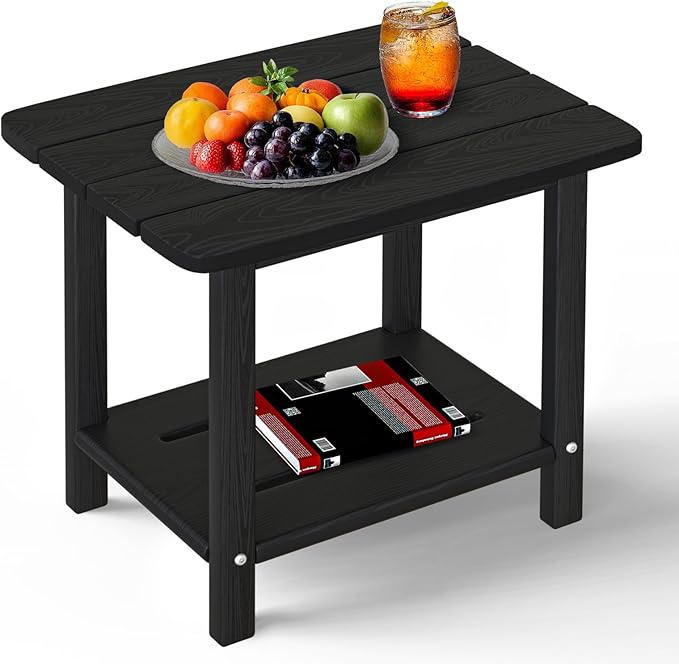 nevilywood Adirondack Square Side Table - 18.4" Large Panel HDPE Outdoor End Table - Weatherproof - Photo 1