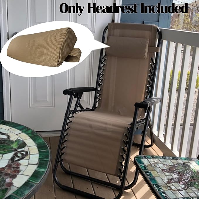 Zero Gravity Chair Set of 2 Replacement Pillow Headrest with Elastic Band - Photo 5