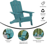 Flash Furniture Newport Adirondack Chairs with Cup Holders, Weather Resistant Poly Resin Adirondack Chairs, Set of 2 - Photo 4