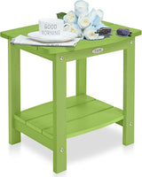 Y&M Outdoor Side Table, HIPS Adirondack Small Double Layer Table, Waterproof Square Outside Table - Photo 1