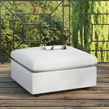 Modway Commix Outdoor Patio Overstuffed Sectional Sofa Ottoman in White - Photo 2