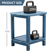 Adirondack Small Outdoor Side Table - Weatherproof HDPE Patio End Table with 2-Tier Storage for Firepit, Balcony, Garden - Photo 3