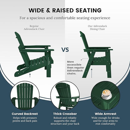 WO WESTIN OUTDOOR HDPE Altura Adirondack Dining Chair,Dark Green