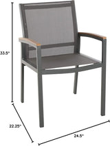 Christopher Knight Home Emma Outdoor Mesh and Aluminum Frame Dining Chair (Set of 2), Gray - Photo 3