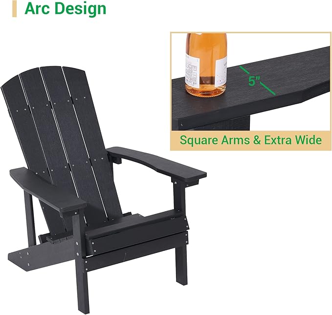 Adirondack Chairs, Plastic Adirondack Chair, All-Weather Resistant Adirondack Chairs, Widely Used in Outdoor, Fire Pit, Deck, Outside, Garden