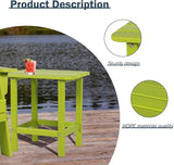 Aoodor 19'' Adirondack Side Table, Rectangular HDPE End Table, Weather Resistant and Easy Maintenance, Apple - Photo 5