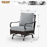 Sophia & William Extra Large Outdoor Patio Motion Sofa Chairs Set 2 PCS Heavy-Duty Metal Porch Furniture with High Back - Photo 7