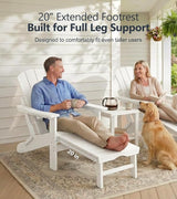PASAMIC Folding Adirondack Chairs Set of 2 with Retractable Ottoman, 5-Position Adjustable Backrest - Photo 4