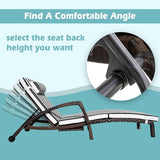 Chaise Lounge Chairs Outdoor Set of 4, Comfy Outside Wicker Patio Pool Lounge Chair w/ 5 Adjustable Back Angle - Photo 2