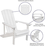 Flash Furniture Charlestown Poly Resin Adirondack Chair - White - All Weather - Indoor/Outdoor - Set of 2 - Photo 6