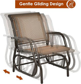 Giantex Swing Glider Chair W/Study Metal Frame Comfortable Patio Chair Love-Seat for Garden, Porch, Backyard, Poolside - Photo 7