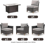 Grand patio Sofa Sets 6 Pieces Conversation Set with Fire Pit Table - Photo 8
